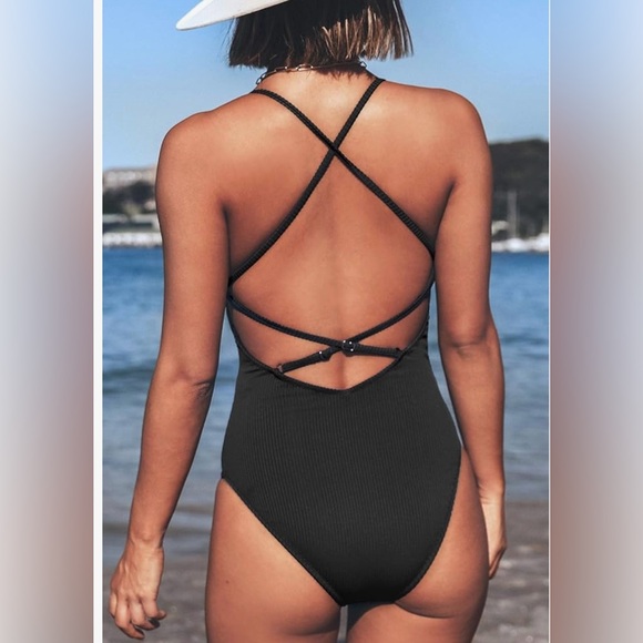NWT Cupshe Black One Piece Swimsuit - Picture 2 of 5